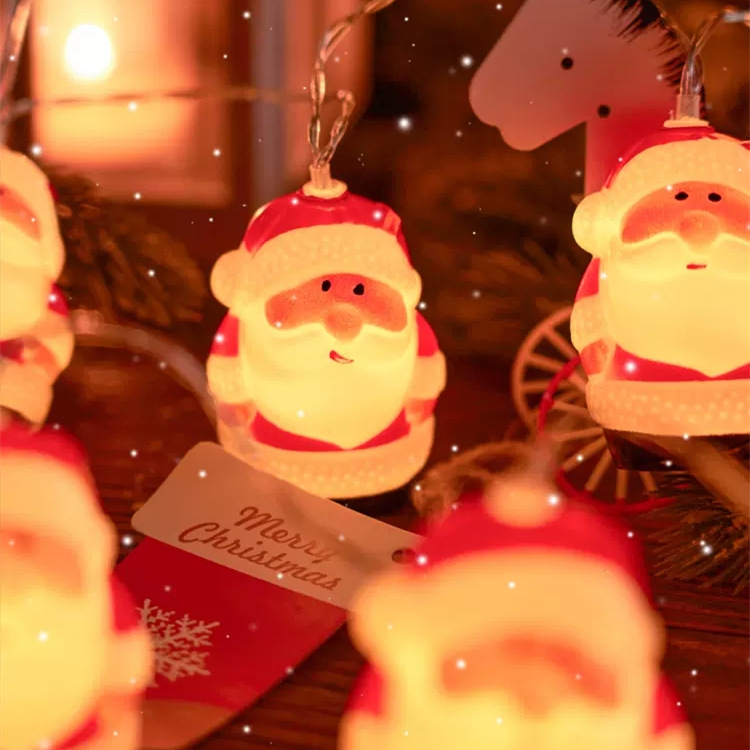 Santa Claus string lights holiday led lights Christmas tree string lights outdoor decoration battery flashing lights small lights cross border