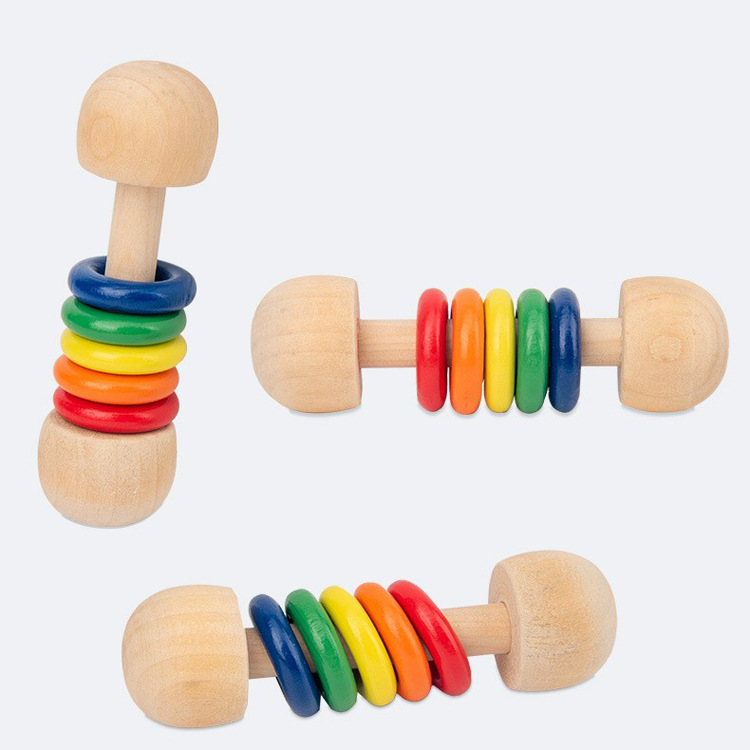 Wholesale puzzle baby hand holding toy four rings Rainbow Five Rings rattles Orff children Musical Instruments musical toys