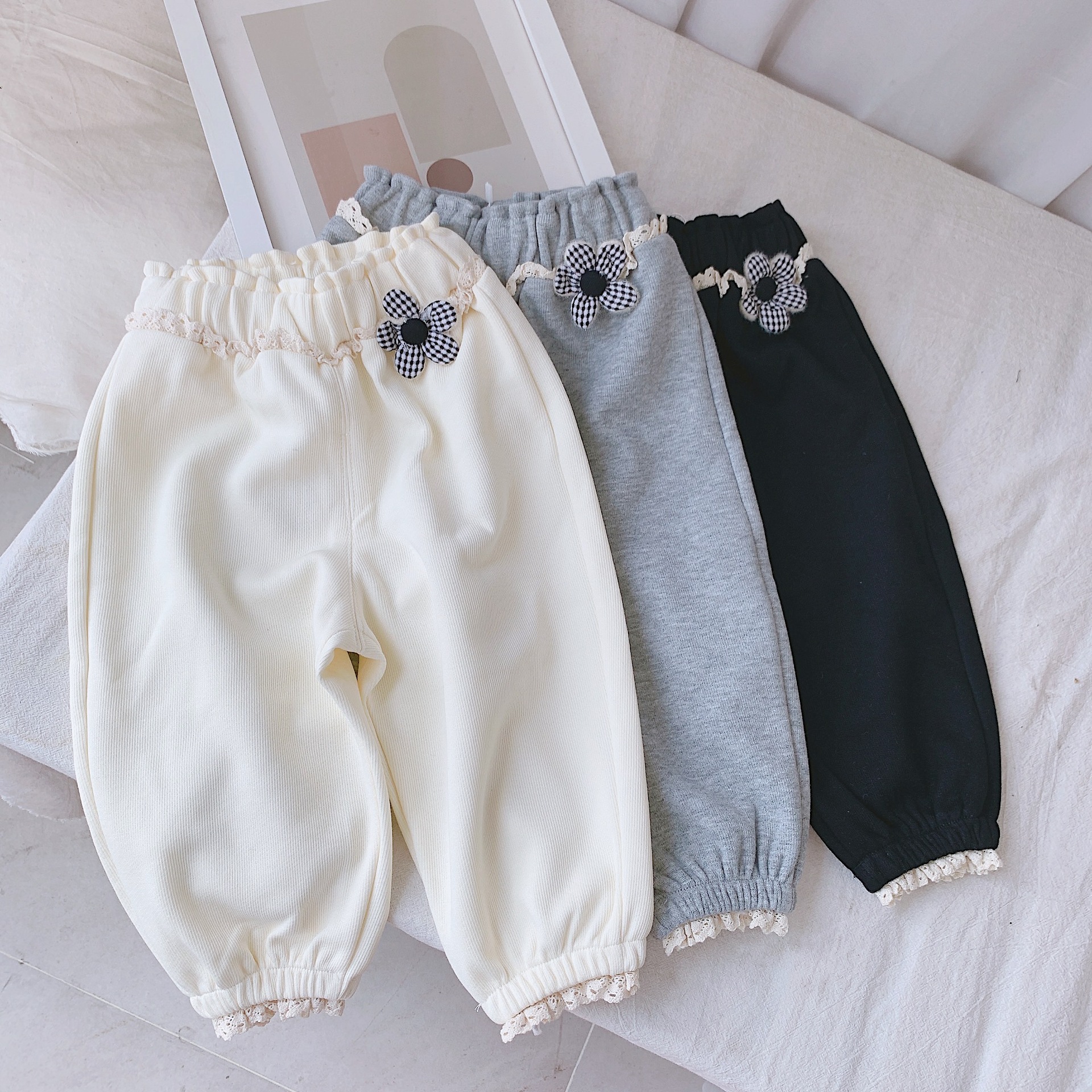 2022 autumn 0-3 years old girl baby South Korea Western style trendy loose casual pants trousers outer wear sports pants