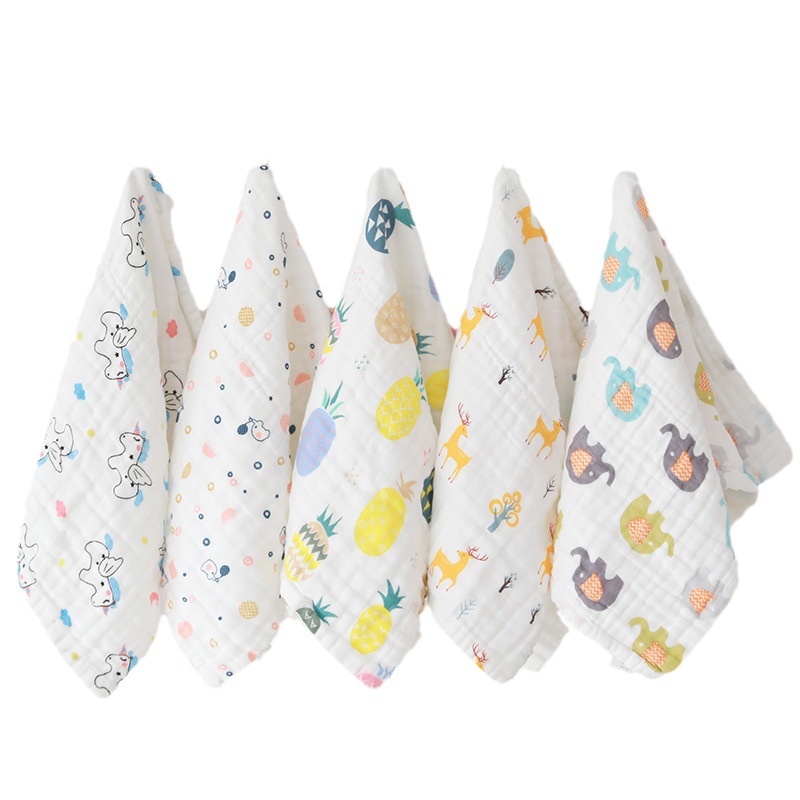 Small Towel Gauze Pure Cotton Class A Baby Baby Children's Special Wash Face Class A Cotton Six-Layer Cartoon Women's Cotton Yarn Towel