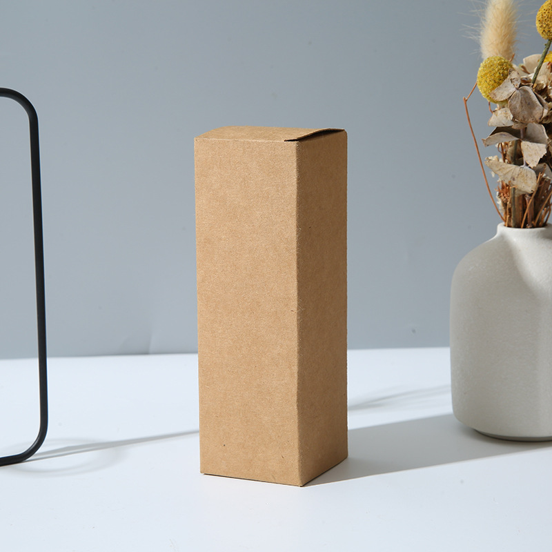 Rectangular Kraft paper packaging box cosmetics skin care products packaging box wholesale thickened black and white card folding carton
