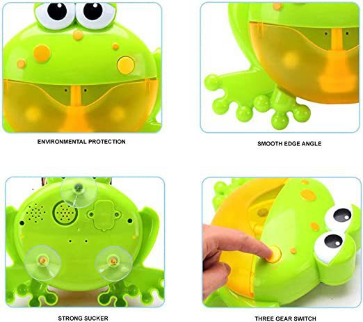 Cross-border frog bubble machine frog automatic bubble spitting music machine baby bathroom bath water toys in stock
