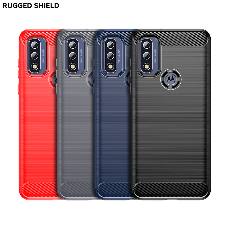 For MotoG Pure Mobile Phone Case Motorola G Pure Brushed Carbon Fiber Drop-resistant Protective Case Soft Case