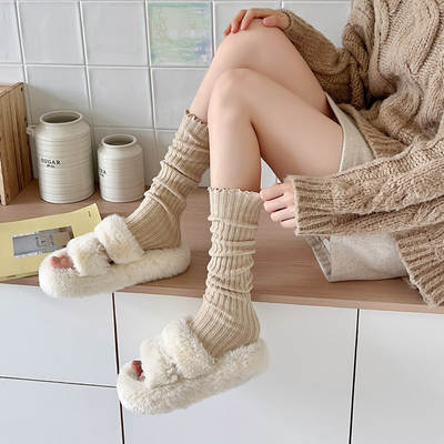 2023 autumn and winter new socks women's leg cover y2g Millennium hot girl thick line pile wooden ear Asian socks wholesale