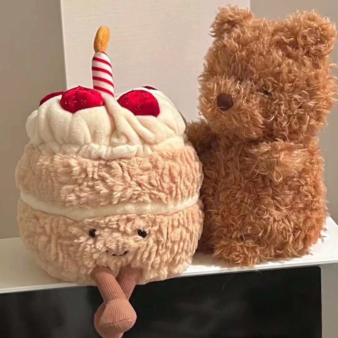 Fun simulation birthday cake doll with music fake cake birthday gift female strawberry luminous small cake wholesale