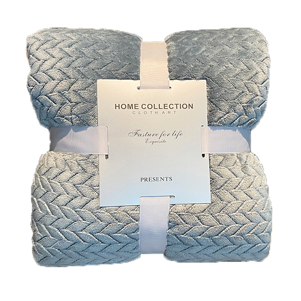 Amazon Wheat Ear Blanket Jacquard Flange Blanket Coral Fleece Blanket Wheat Ear Pattern Blanket Air-conditioning Blanket Thickened Nap