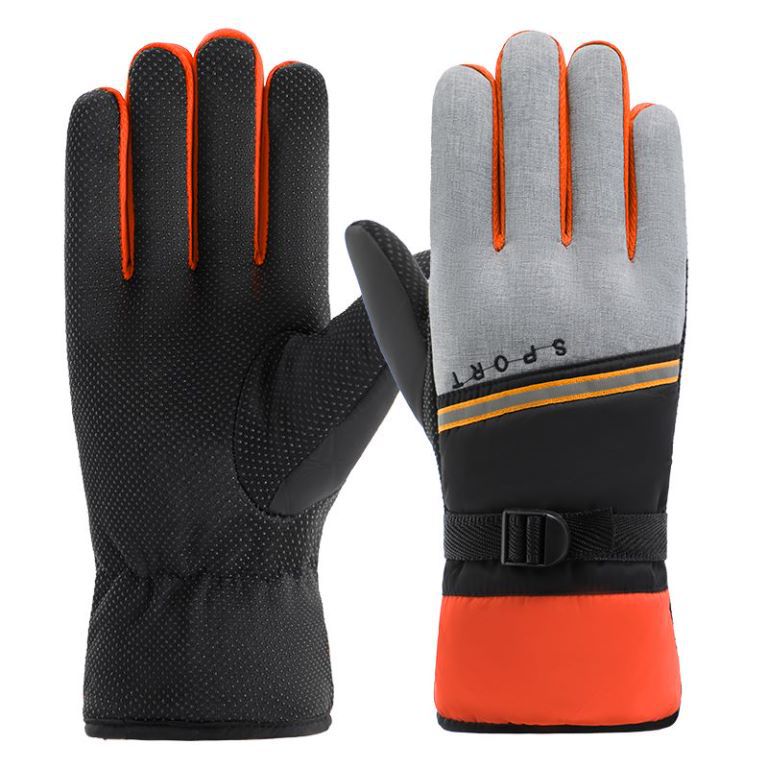 2023 Winter thickened extra large gloves men's sports windproof reflective cycling ski warm gloves