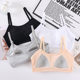 Cotton Student Underwear Bra Fixed Cup Wrapped Chest with Chest Pad Tube Top Development Period Anti-running Light Solid Color Underwear for Women
