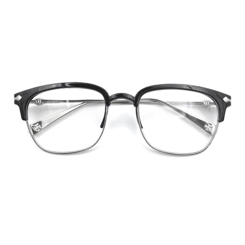Korean Style Myopia Glasses Men's Handsome Anti-Blu-ray Anti-radiation Flat Glasses Women's Half-frame Goggles Xue Zhiqian Fashionable
