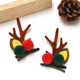 Red and green ball antler clip-Brown