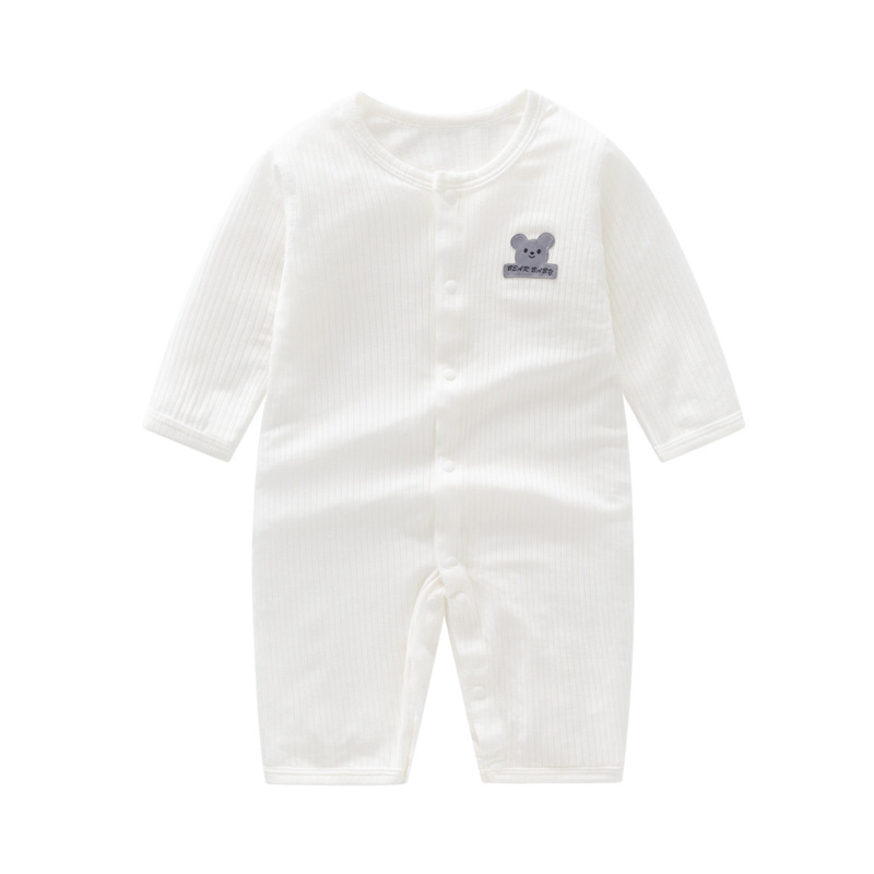 In stock wholesale baby jumpsuit men and women baby modal pajamas thin split long sleeve romper summer wear