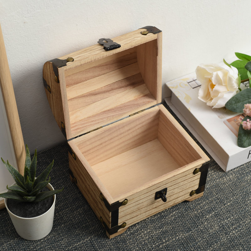 Wooden flip storage box tea jewelry gift packaging wooden box home desktop retro storage wooden box wholesale