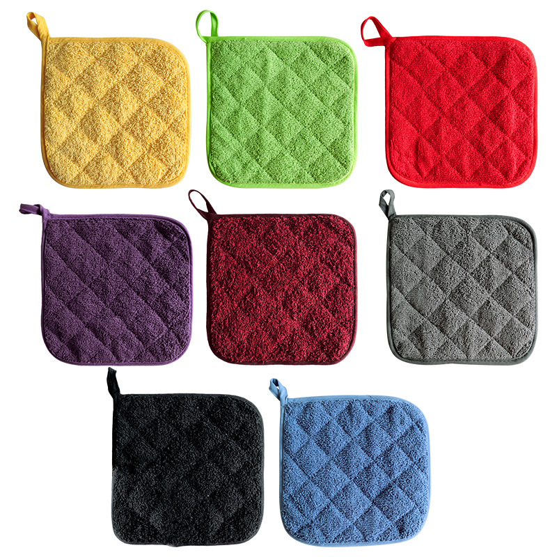 Terry cloth heat insulation pad coated with silver cloth heat insulation pad plate pad microwave oven gloves pot pad plain heat insulation pad