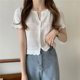 Summer New Arrival Hollow-Out Knitwear Short Short-Sleeved Sweet Cute V-Neck Small Cardigan Slim-Fit Slimming Top Women's Trendy