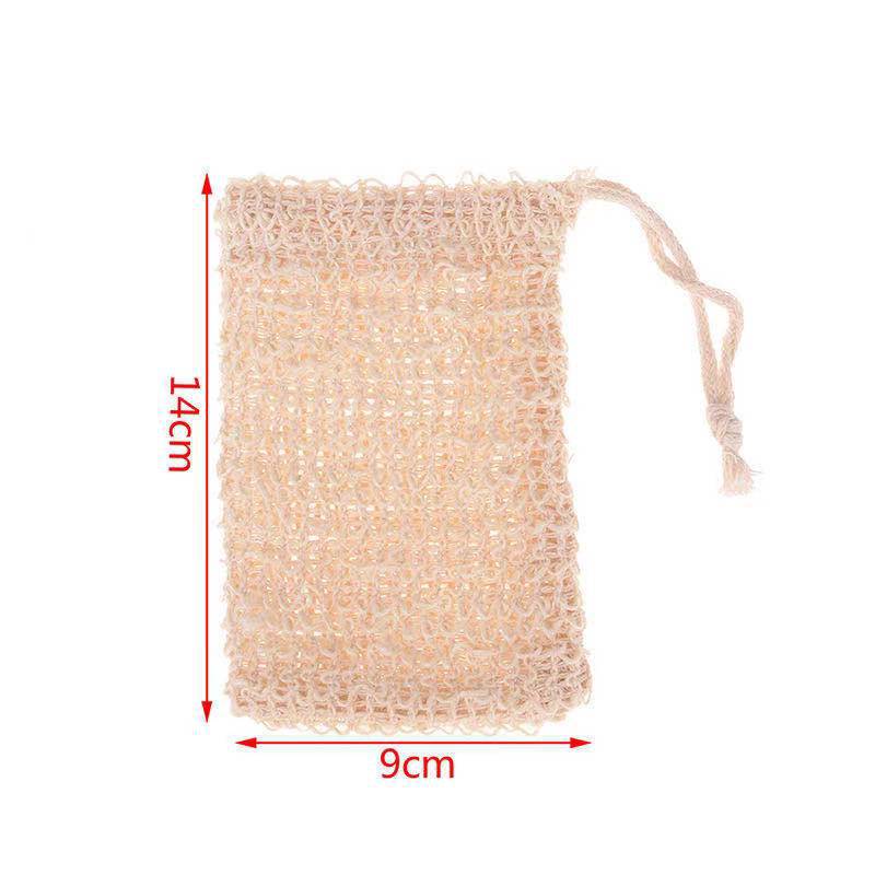 Cotton and Linen Soap Bag Foaming Net Hangable Beamhole Soap Bag Natural Bath Bag Sisal Foaming Net