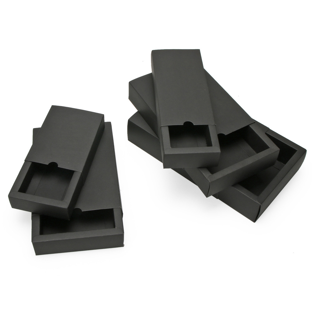 Black paper box gift box spot small batch gift paper box gift box printing logo drawer type paper box