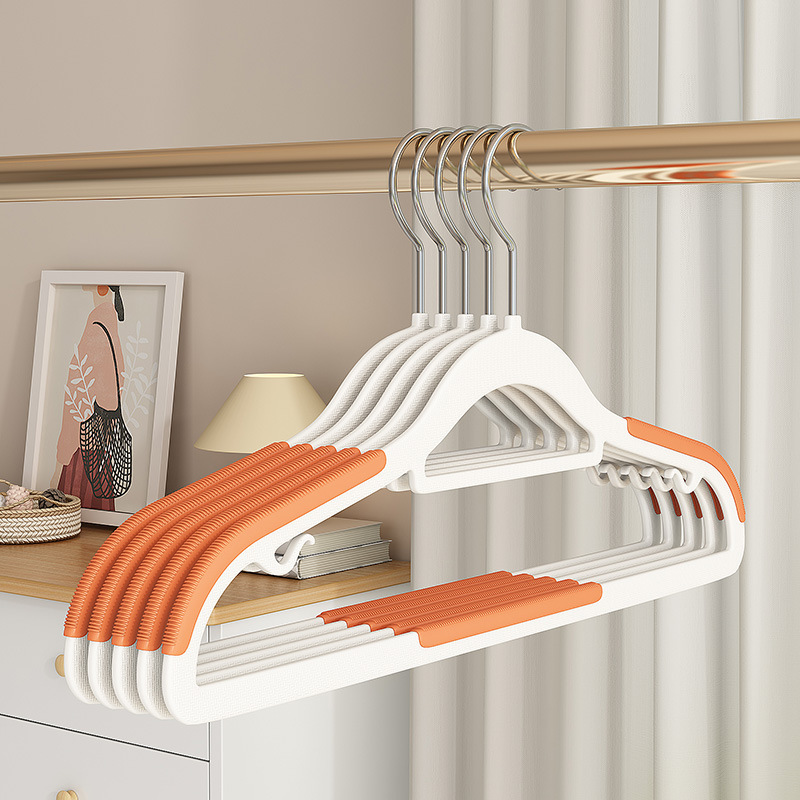Household Hanger Seamless Clothes Hanging Non-slip Clothes Rack Anti-shoulder Corner Plastic Double-position Hanger Wet and Dry Clothes Support