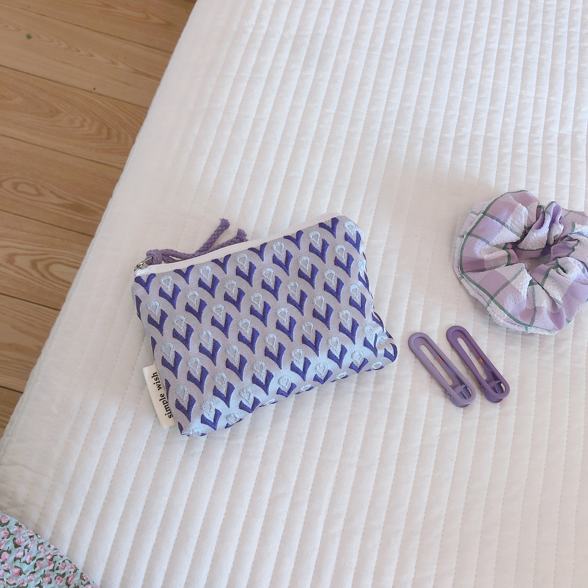 [Suxi cloth bag] Mini jacquard canvas coin purse card bag earphones lipstick air cushion hair accessories storage small cloth bag