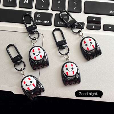 Cute Faceless Men's Keychain Fun Funny ins Halloween Ghost Pendant Couple Girlfriend Gift Accessories