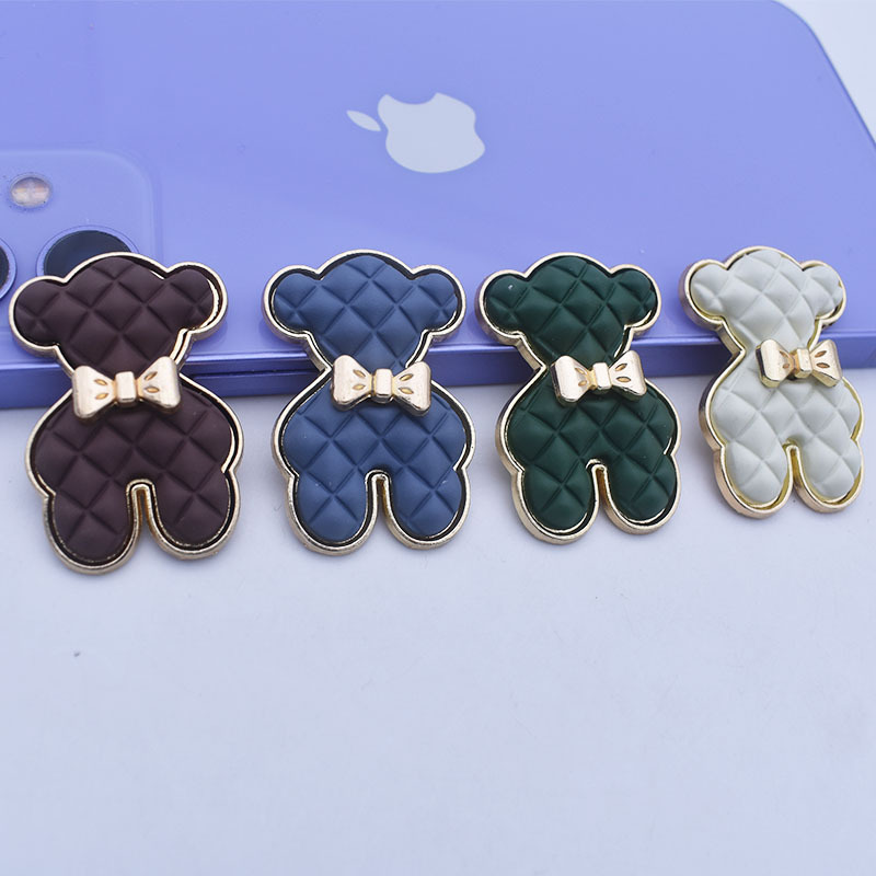 New Bear diy Phone Case Beauty Accessories Handmade Accessories Creative Paint Metal Collar Tie Bear ins Hair Accessories