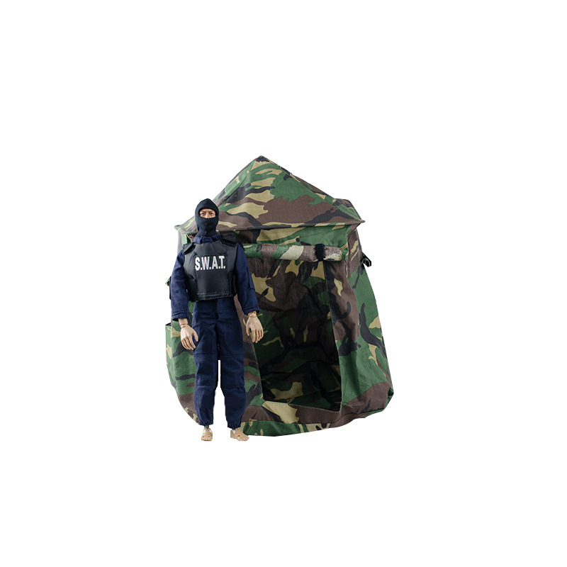 6 points soldier tent epidemic prevention and isolation scene toy field camouflage security guard box DIY scene toy