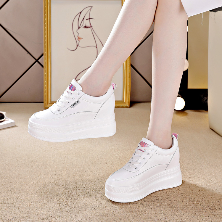 Trendy Sunday 2025 Autumn New Style High Breathable Inner Height Women's Shoes Mesh White Shoes Casual sneaker