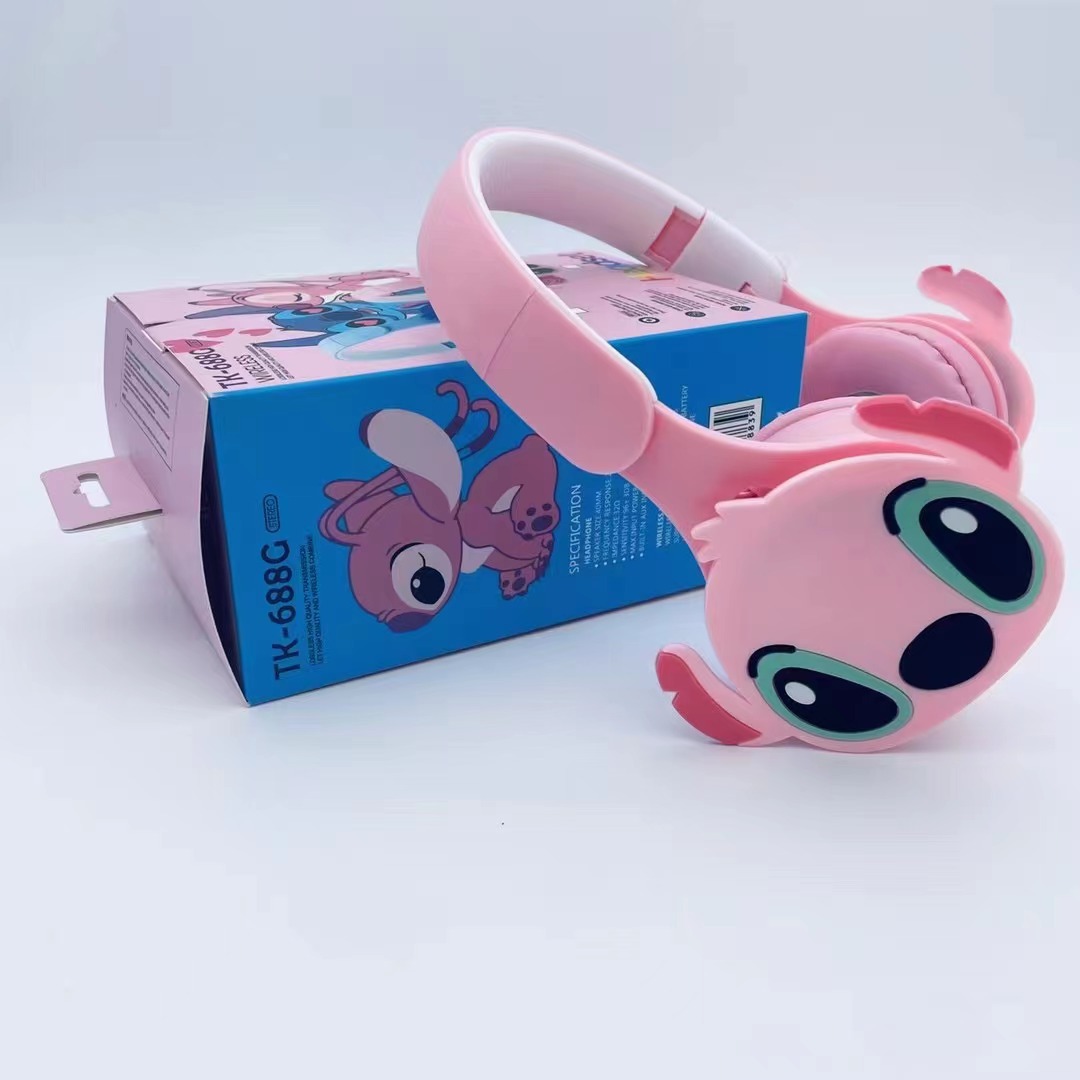 TK-688G Internet celebrity stitch cartoon headset foldable subwoofer children student headset Bluetooth headset