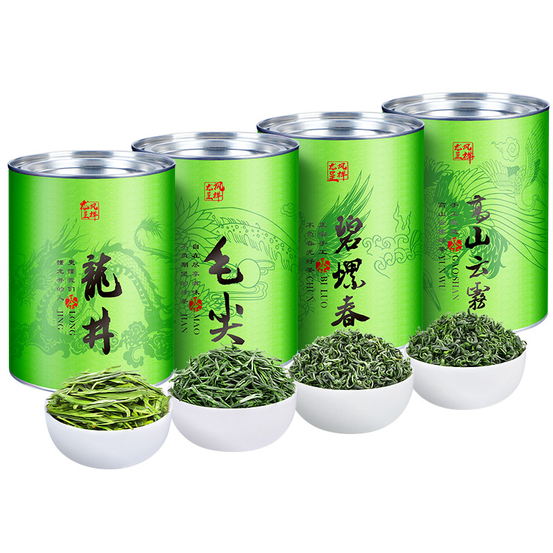 Four green tea Longjing Maojian tea Mingqian biluochun high mountain cloud mist combination Tea 500g Internet celebrity live broadcast with goods
