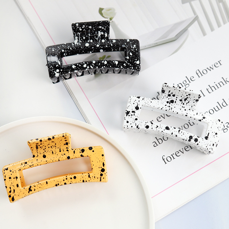 European and American fashion hair accessories splash ink keel clip horsetail hair claw back head disc hair top clip Amazon foreign trade hot sale