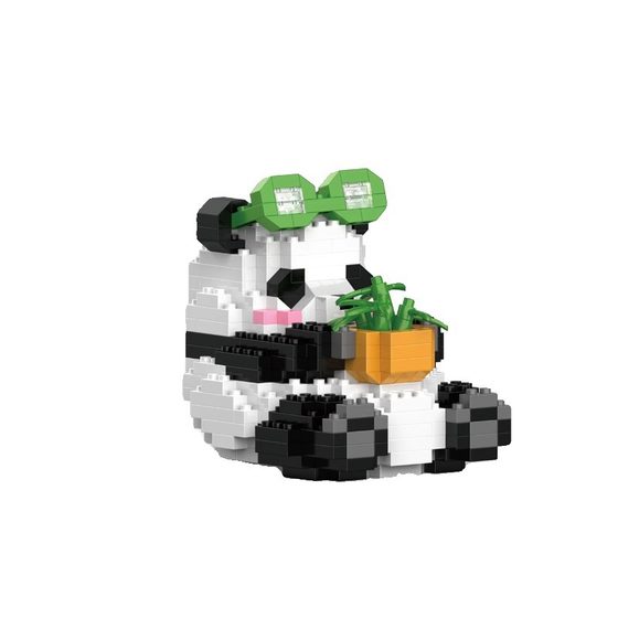 Compatible with Lego Chinese Panda Blocks Flower Puzzle Assembled Toys Tiny Particles Gift Gift Wholesale