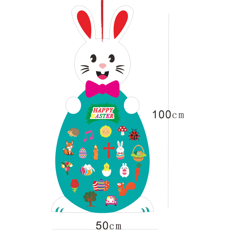 Easter felt bunny pendant Children DIY puzzle living room decoration