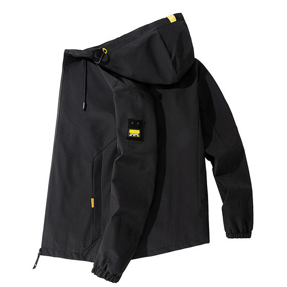 2024 New Spring Jacket Men's Hooded Jacket Teenager Fashion Thin Jacket Outdoor Sports Casual Top