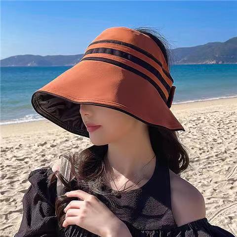 Summer Empty Top Hat Women's New Korean Fashion Sunscreen Sun Hat Outdoor UV Protection Too Brim Sun Hat