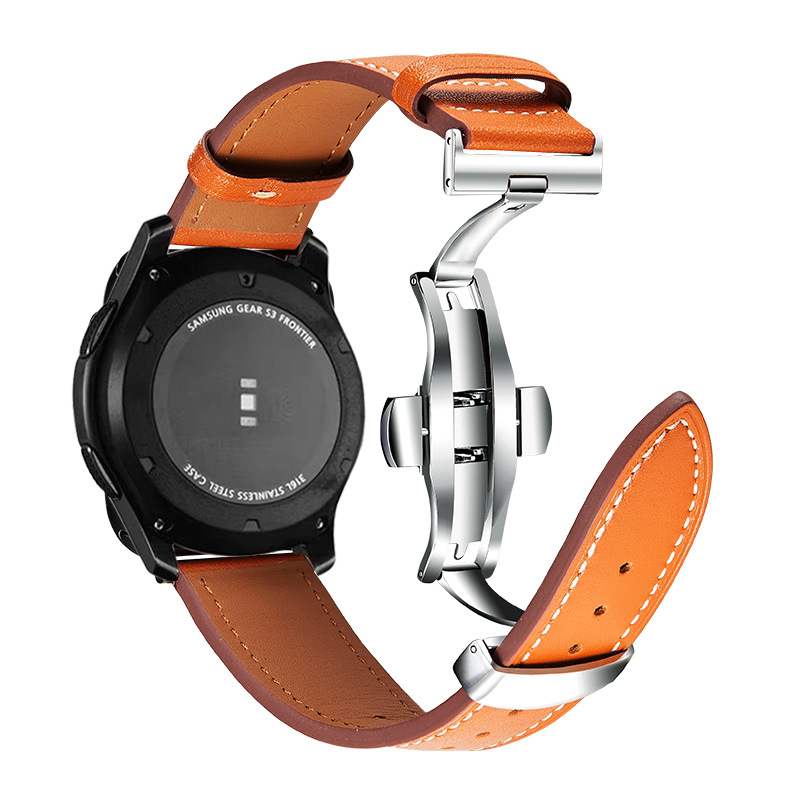 For Samsung Galaxy watch3 gear s3 active2 Smart Watch 20 22mm Leather Strap