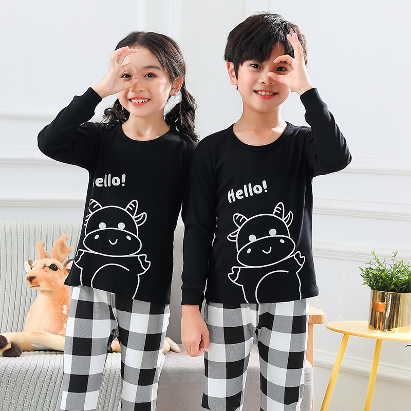 2024 New Children's Underwear suit Cotton Autumn Clothes Long Sleeve Baby Pajamas Home Clothes Spring and Autumn