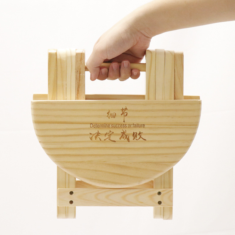 Solid Wood round folding stool living room home shoe stool tiptoe stool outdoor Mazar stool factory direct wholesale