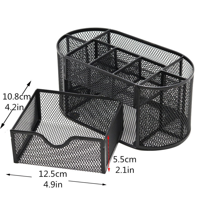 Pen Holder metal multi-functional creative pen holder wholesale multi-grid pen bucket drawer-type Jiugongge desktop storage box