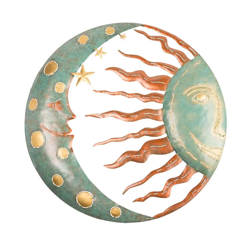 Sun Moon Star Wall Pendant Metal Iron Art Decorations Foreign Trade Cross-border Independent Station E-Commerce Supply