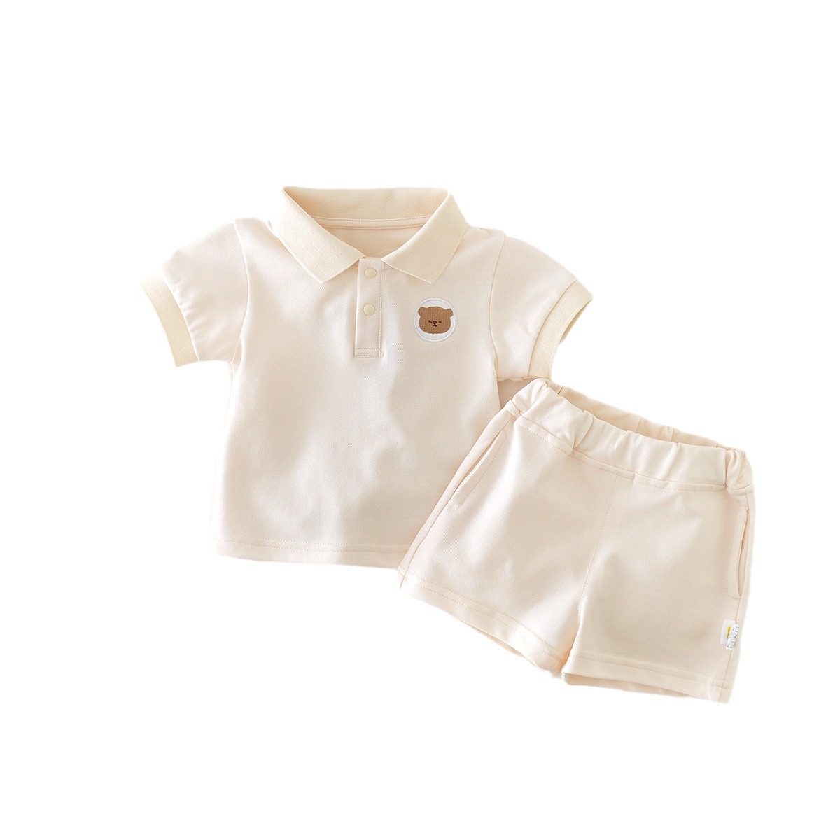 Baby Summer 2024 new suit polo shirt breathable boy thin half sleeve suit baby handsome out fashion