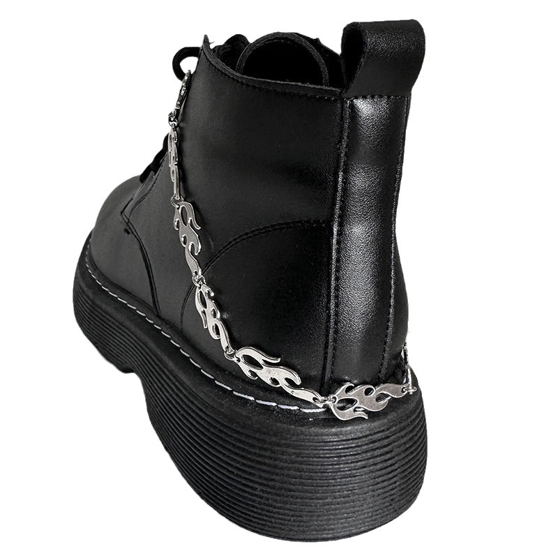 Tide Cool Punk Bramble Flame Cross Chain Shoe Chain Personality Design Sense Martin Boots Canvas Shoes Accessories New