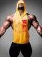 European and American Fitness Sports Hooded Vest Cotton European Size Sweat Pocket Hooded Letter Printed Hooded Sleeveless Sweater