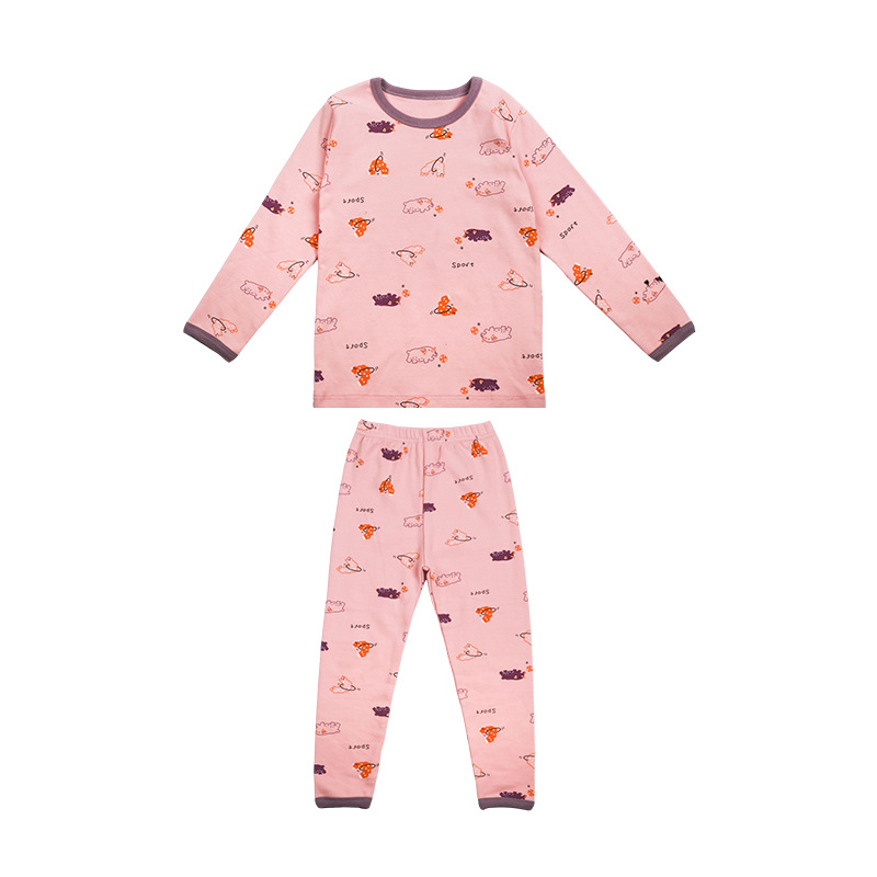 Boys and Girls cartoon home wear suit autumn and winter type A round neck children's pajamas 80-160 size autumn clothes long pants