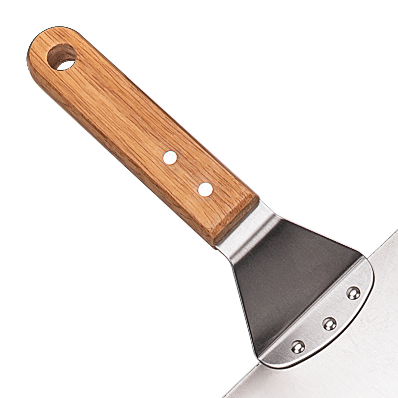 Factory pizza shovel cake shovel 10 inch 12 inch wooden handle square 430 baking transfer pizza cake tool shovel