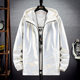 Spring and Autumn glossy jacket plus size trendy brand handsome silver men's jacket waterproof casual hooded sports Korean style top
