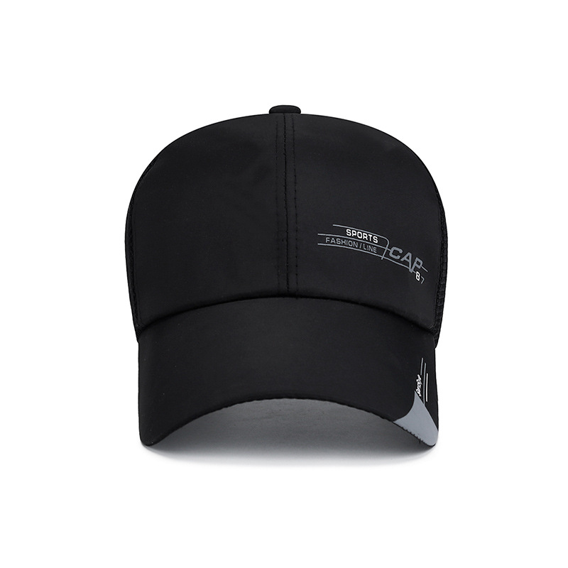 Summer Mesh Breathable Extended Eave Sunshade Baseball CAP Men's Silk Cloth Print CAP Half Mesh Large Eave Low Price Hat