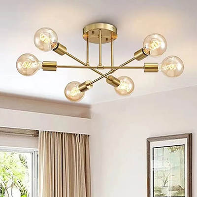 Cross-border Nordic Ceiling Lamp Creative Personality Multi-head Living Room Bedroom Study Lamp Modern Simple Room Home Lamps