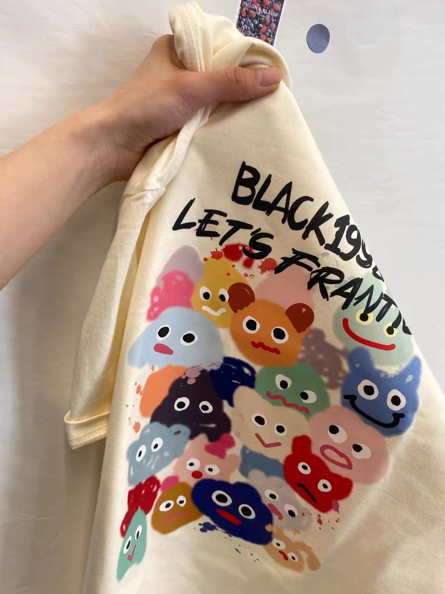 Back Bag Collar Breathable Cotton T-shirt Women's Summer New 200 Jin Large Size Short Sleeve Loose Printed Half Sleeve Upper Clothes