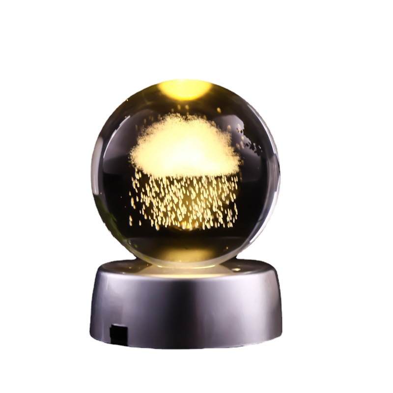 80 Crystal Ball Inner Carving Ball Glass Ball Sun Galaxy Home Crafts Ornaments Laser Carving Inner Carving Moon