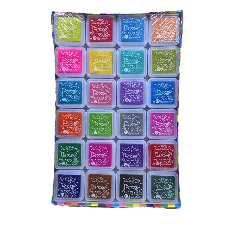 24-color finger painting inkpad creative DIY color inkpad special printing pad for wedding sign-in factory direct sales