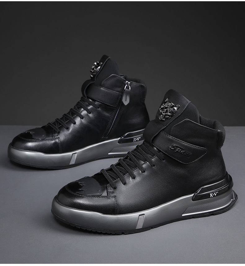 Bottes Martin en cuir véritable pour hommes printemps et hiver 2023 nouvelles bottes mi-hautes en cuir épais et chaud avec couche supérieure en cuir de vache pour hommes_voghion.com